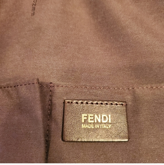 Fendi Blue Metallic Nubuck Medium Chains Tote Bag - Picture 9 of 16